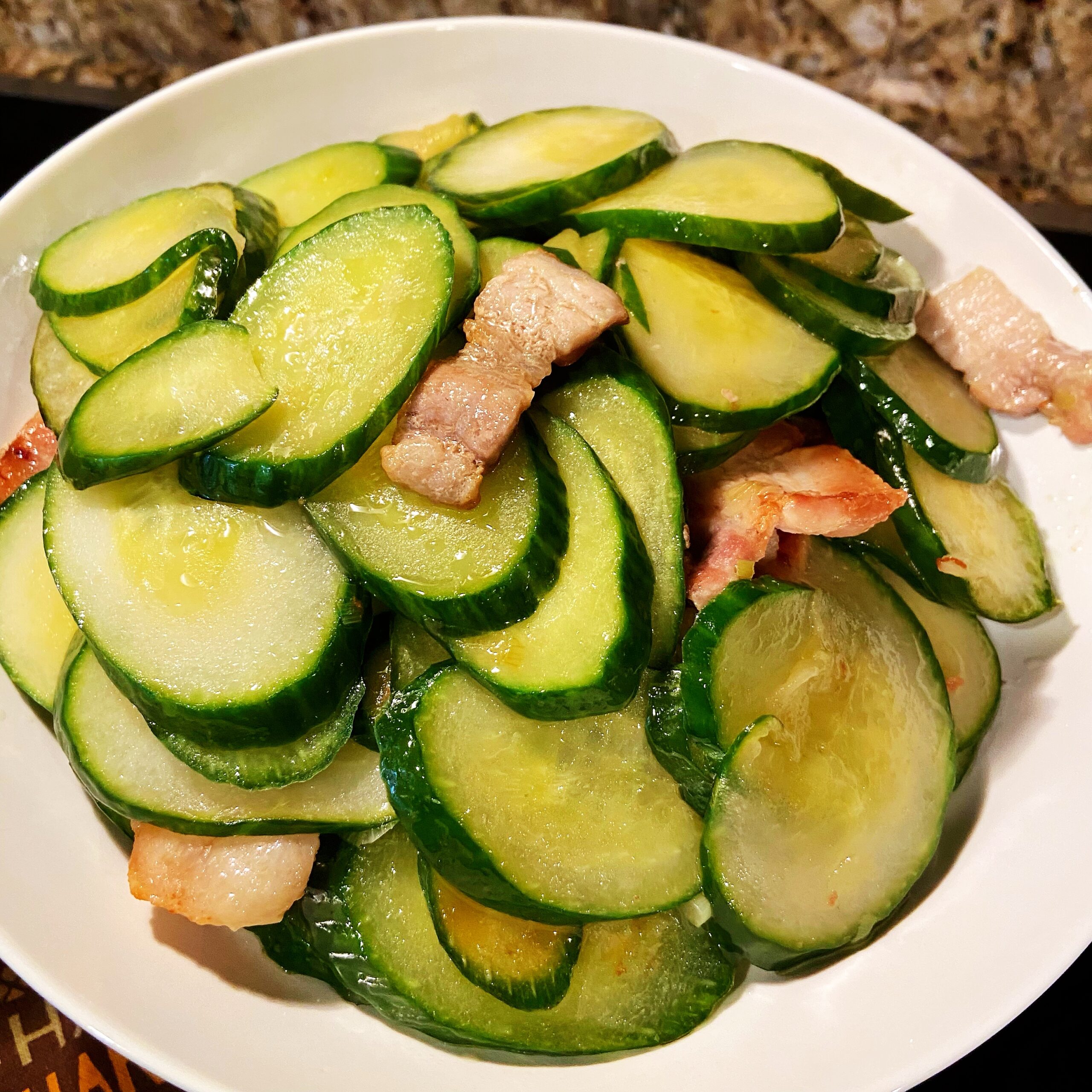 Cucumber with grilled pork belly – AirGO recipes by EZCuisine
